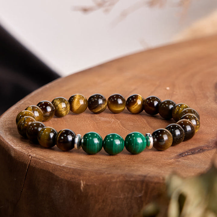 Buddha Stones Tiger Eye Green Tiger Eye Courage Bracelet - Tiger Eye Green Tiger Eye(Wrist Circumference: 14-16cm) - image 0