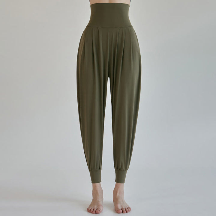 Buddha Stones Casual Plain High Waist Quick Drying Women's Leica Pants With Pockets - image 1