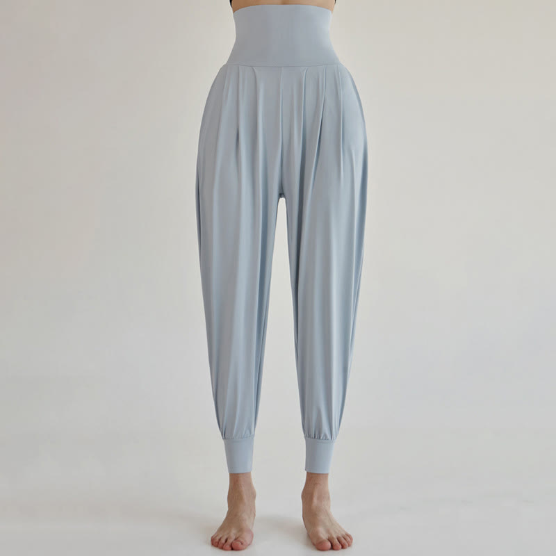 Buddha Stones Casual Plain High Waist Quick Drying Women's Leica Pants With Pockets - PowderBlue - US4,UK/AU8,EU36 (L) - image 8