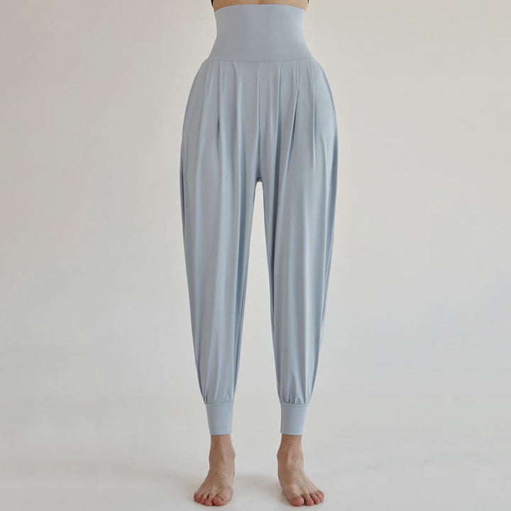 Buddha Stones Casual Plain High Waist Quick Drying Women's Leica Pants With Pockets - PowderBlue - US4,UK/AU8,EU36 (L) - image 8