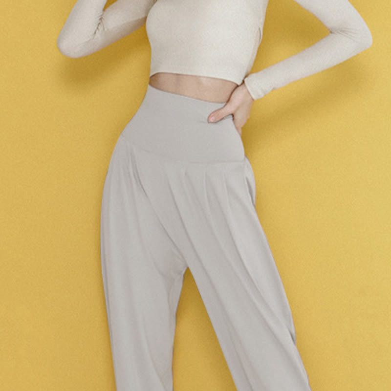 Buddha Stones Casual Plain High Waist Quick Drying Women's Leica Pants With Pockets - image 40