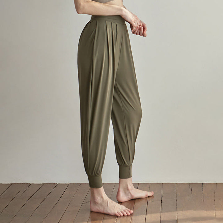 Buddha Stones Casual Plain High Waist Quick Drying Women's Leica Pants With Pockets - Olive - US4,UK/AU8,EU36 (L) - image 0