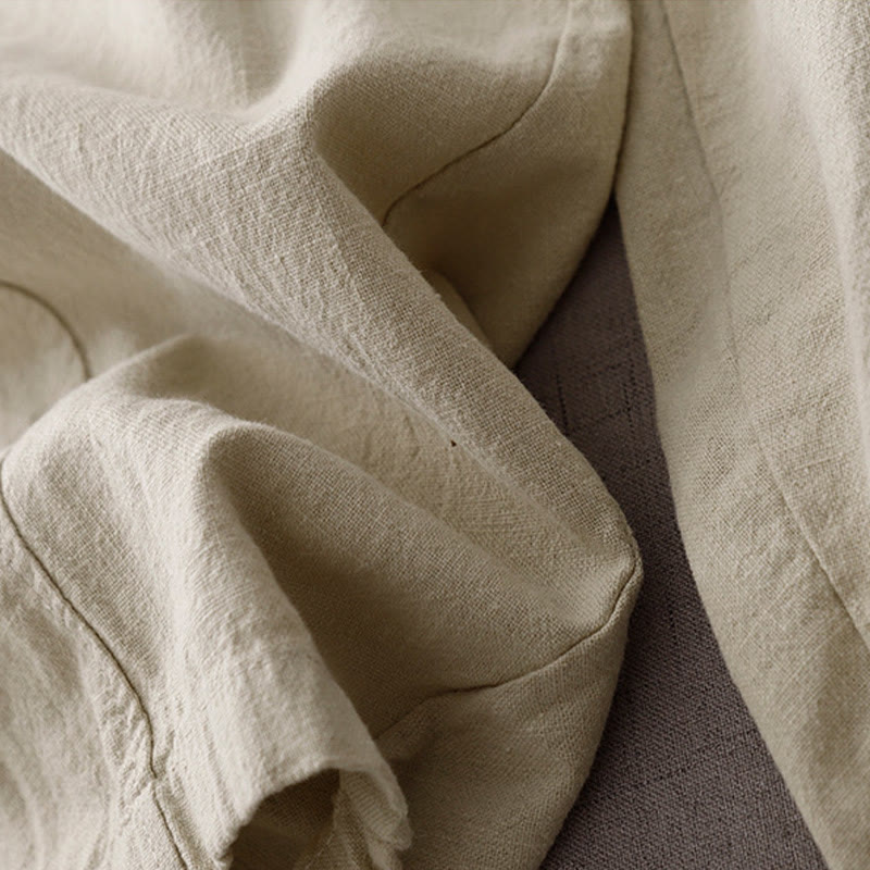 Buddha Stones Casual Plain 7-8 Length Women's Cotton Linen Harem Pants With Pockets - image 10