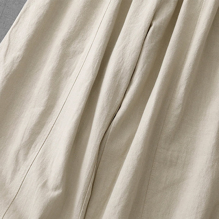 Buddha Stones Casual Plain 7-8 Length Women's Cotton Linen Harem Pants With Pockets - image 5