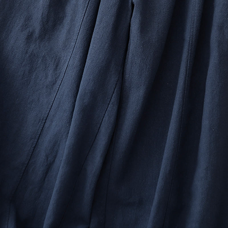 Buddha Stones Casual Plain 7-8 Length Women's Cotton Linen Harem Pants With Pockets - image 21