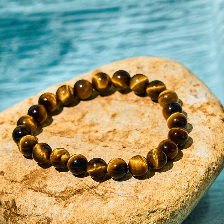Buddha Stones Tiger Eye Strength Bracelet - Tiger Eye(Wrist Circumference: 14-16cm) - 10mm - image 0