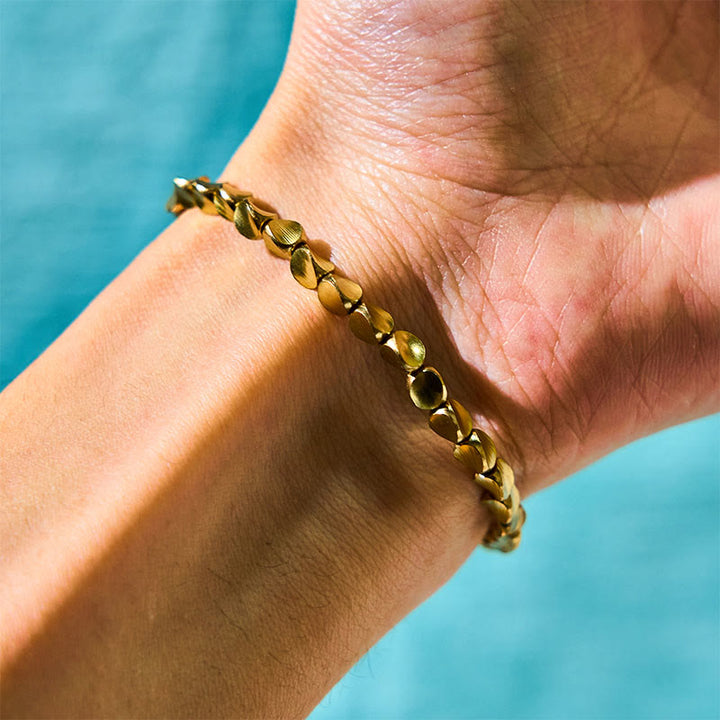 Buddha Stones Tibetan Copper Beads Healing Luck Bracelet - image 1