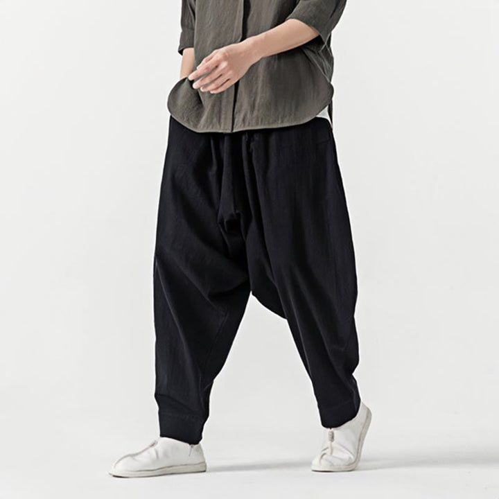 Buddha Stones Solid Color Drawstring Men's Harem Pants With PocketsAnkle-Length (9 Length) - image 11