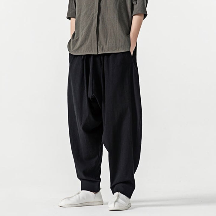 Buddha Stones Solid Color Drawstring Men's Harem Pants With PocketsAnkle-Length (9 Length) - image 15