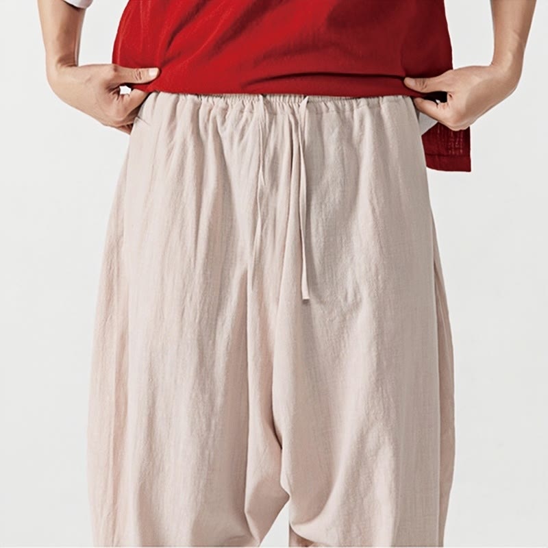 Buddha Stones Solid Color Drawstring Men's Harem Pants With PocketsAnkle-Length (9 Length) - image 28