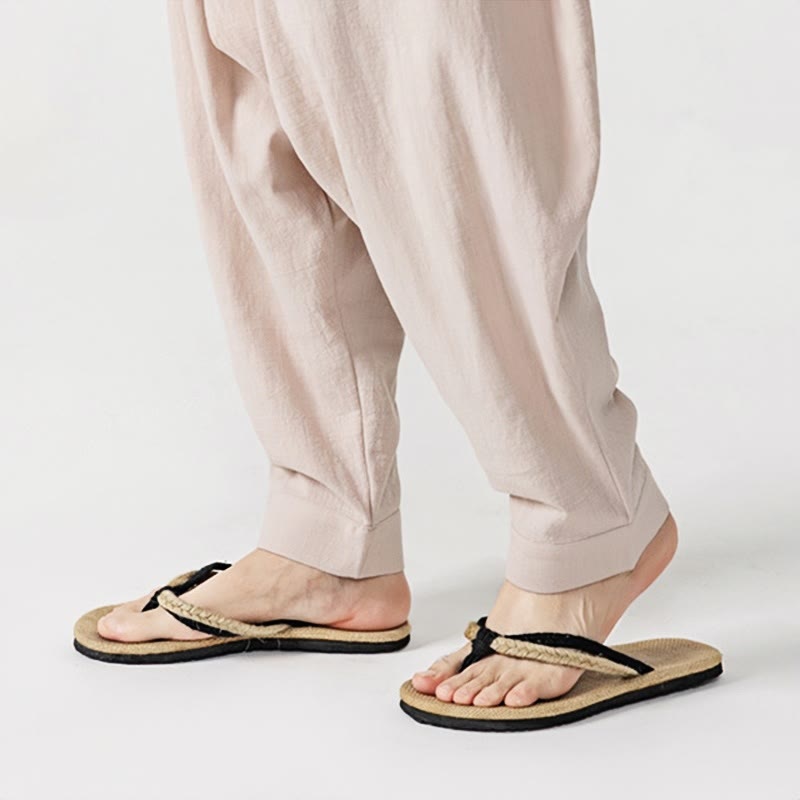 Buddha Stones Solid Color Drawstring Men's Harem Pants With PocketsAnkle-Length (9 Length) - image 31