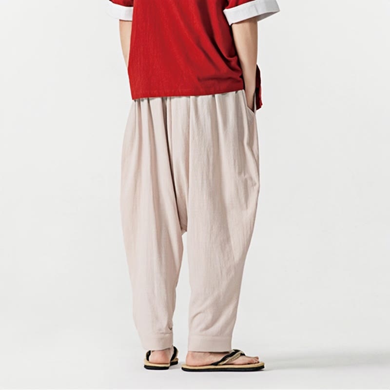 Buddha Stones Solid Color Drawstring Men's Harem Pants With PocketsAnkle-Length (9 Length) - image 22