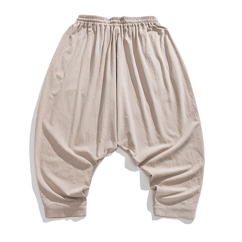 Buddha Stones Solid Color Drawstring Men's Harem Pants With PocketsAnkle-Length (9 Length) - image 33