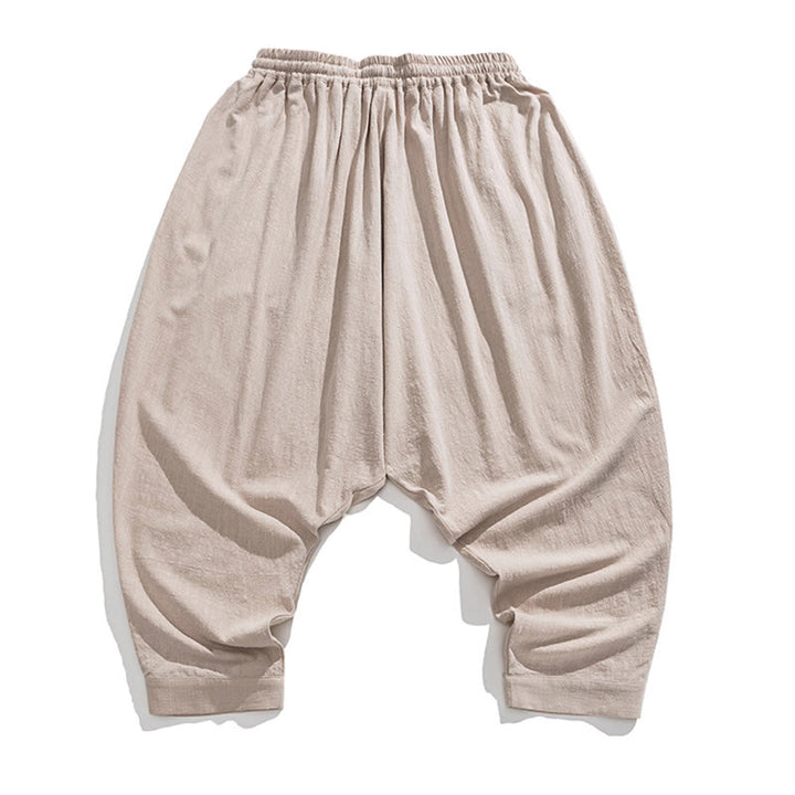 Buddha Stones Solid Color Drawstring Men's Harem Pants With PocketsAnkle-Length (9 Length) - image 33