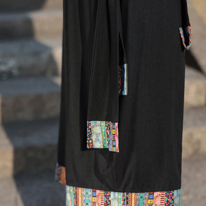 Buddha Stones Summer Ethnic 7-8 Length Cropped Cotton Men's Wide Leg Pants With Pockets - image 11