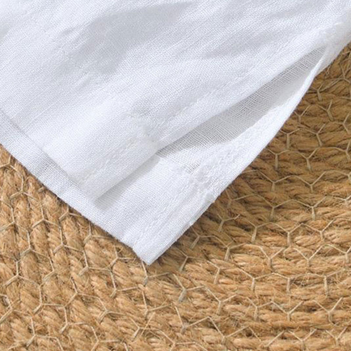 Buddha Stones Casual Plain V-neck Short Sleeve Linen Men's Shirt - image 25