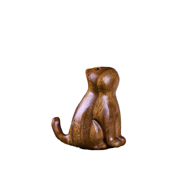 Buddha Stones Small Leaf Red Sandalwood Ebony Wood Sandalwood Green Sandalwood Lucky Mini Cat Deer Sooth Phone Hanging Decoration - image 12