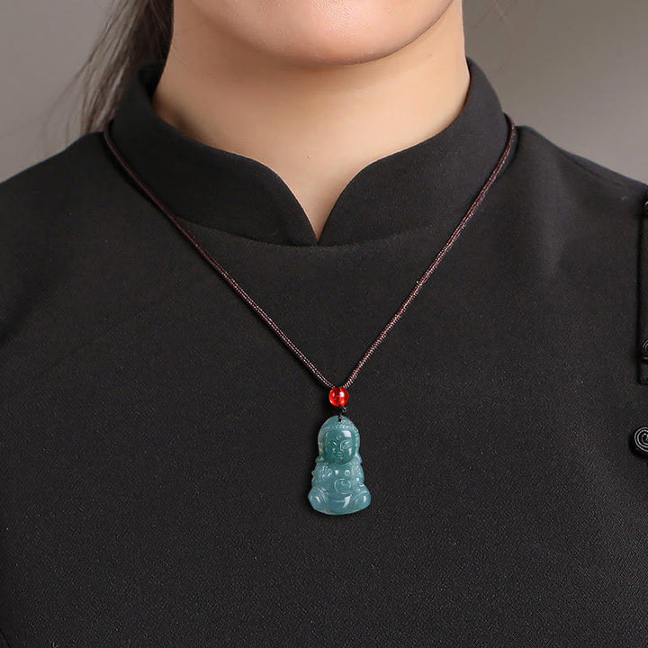 Buddha Stones Jade Baobao Buddha Prosperity Necklace Pendant - image 4