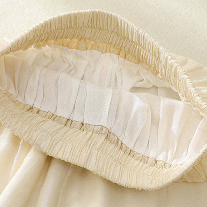 Buddha Stones Artistic Embroidery Flower Double Layer Chinese Frog Button Split Cotton Linen Women's Wide Leg Pants - image 7