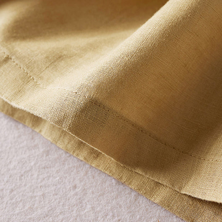 Buddha Stones Summer Daily Simple Wrinkle Design Cotton Linen Women's Shorts With Pockets - image 34