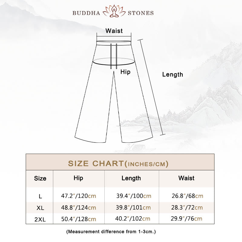 Buddha Stones Casual Solid Color Lace-up Women's Wide Leg Pants - image 5