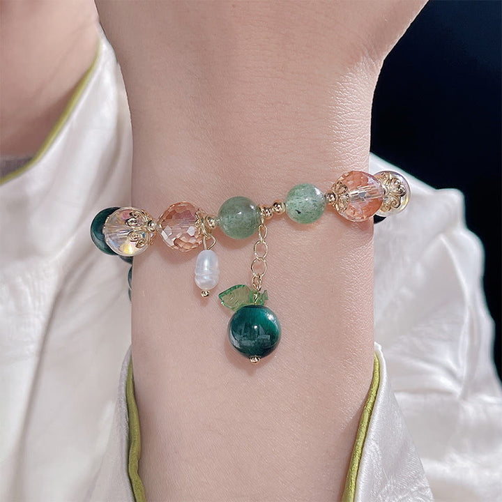 Buddha Stones Natural Green Tiger Eye Beads Green Leaf Positive Bracelet - image 8