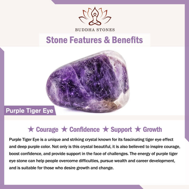 Buddha Stones Natural Red Tiger Eye Purple Tiger Eye Beads Green Leaf Protection Bracelet - image 8