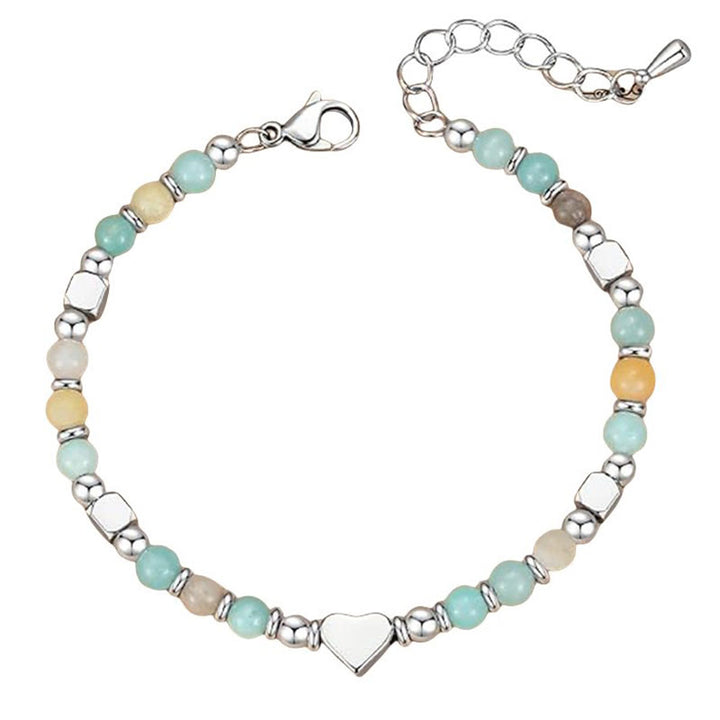 Buddha Stones Natural Stone Amazonite Amethyst Lazurite Rose Quartz Heart Positive Balance Bracelet - image 4