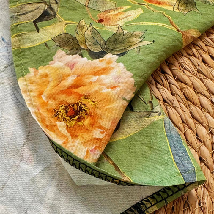 Buddha Stones Casual Loose Print Petals Women's Crew Neck Design Half Sleeve Polyester T-shirt - image 4