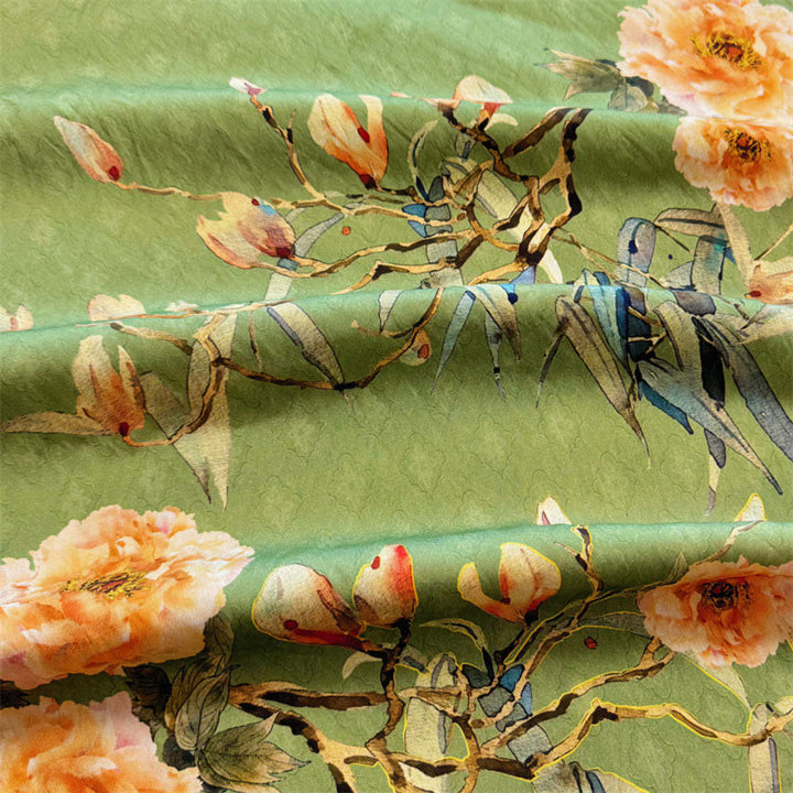 Buddha Stones Casual Loose Print Petals Women's Crew Neck Design Half Sleeve Polyester T-shirt - image 3