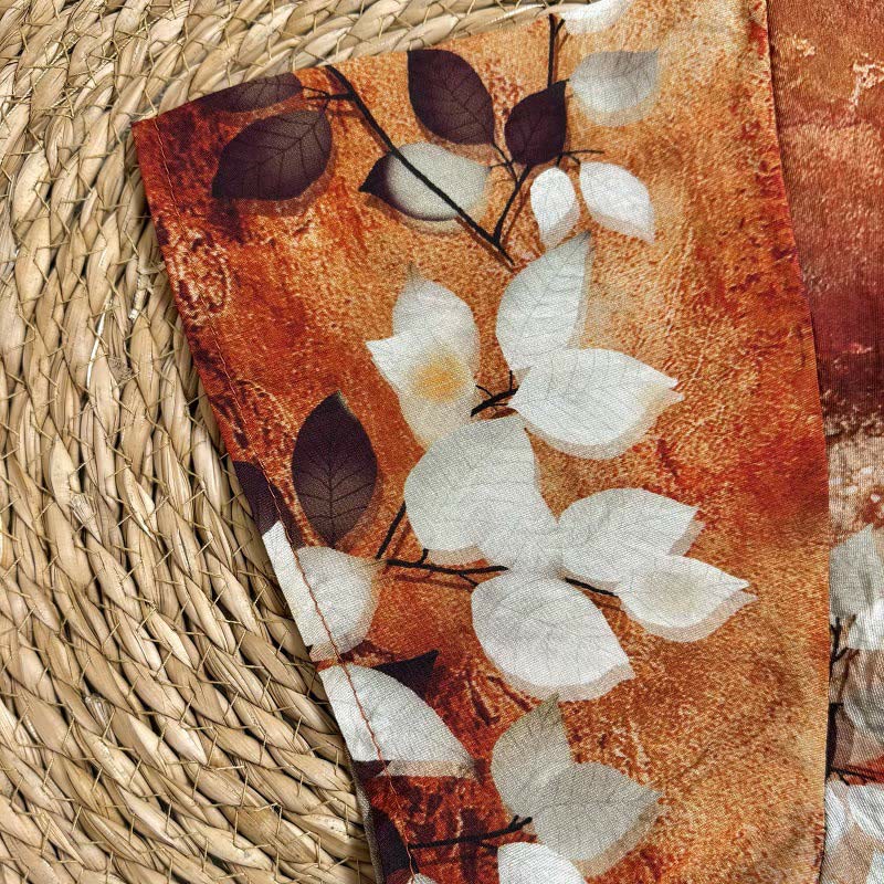 Buddha Stones Casual Printed Leaf Plants Women's Crew Neck Design Half Sleeve Polyester T-shirt - image 4