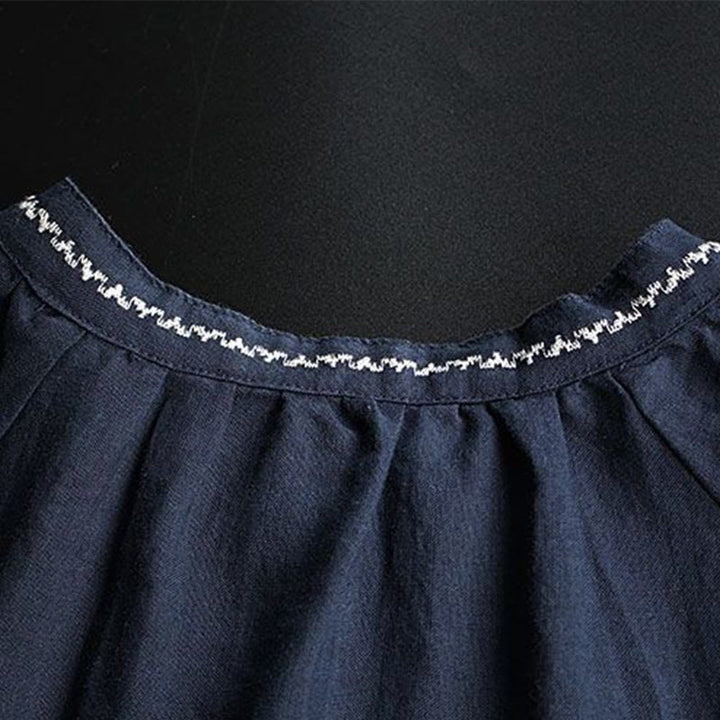 Buddha Stones Ethnic Embroidery Bohemian Pattern Long Sleeve Crew Neck Women's Shirt - image 9