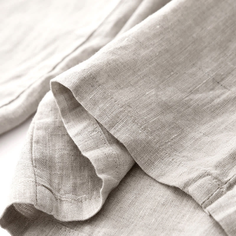 Buddha Stones Summer Plain Color Ankle-Length Drawstring Cotton Linen Women's Wide Leg Pants With Pockets Zipper - image 17