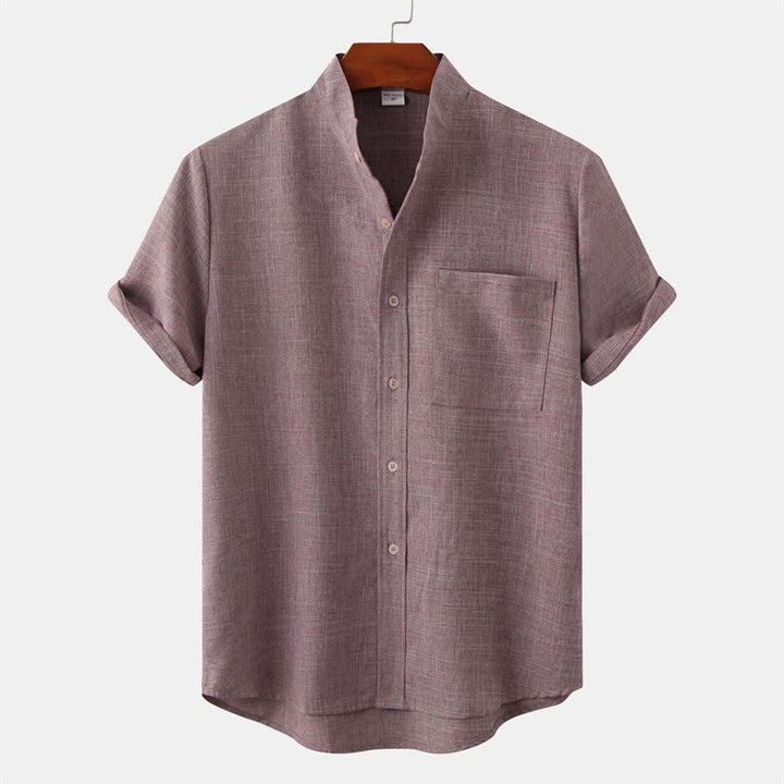 Buddha Stones Summer Men's Button Plain Short Sleeve Cotton Shirt With Pocket - Tan - US/UK/AU42,EU52 (3XL) - image 14
