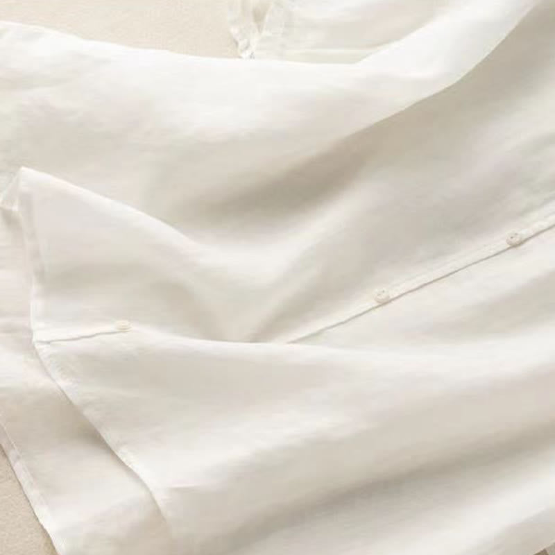 Buddha Stones Casual Plain Button Half Sleeve Middy Collar Women's Shirt - image 20