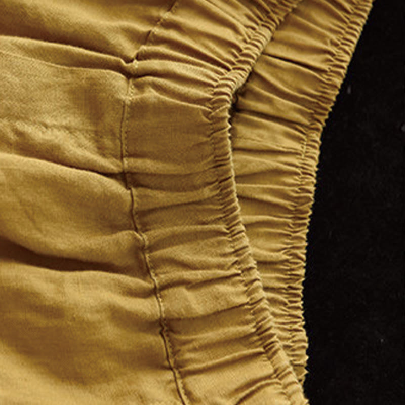 Buddha Stones Summer Casual Splicing Plain Design Women's Harem Pants With Pockets - image 5