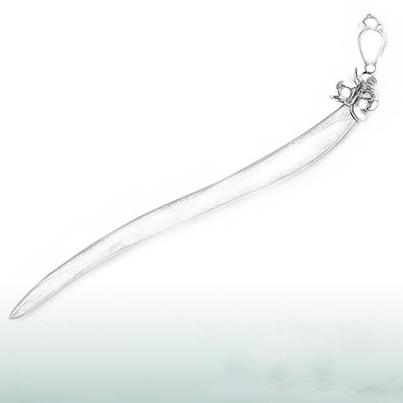 Buddha Stones Silver Tassel Green Sandalwood Soothing Hairpin - image 5