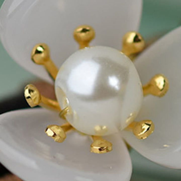 Buddha Stones Grain Wood Liuli Magnolia Flowers Pearl Protection Hairpin - image 9