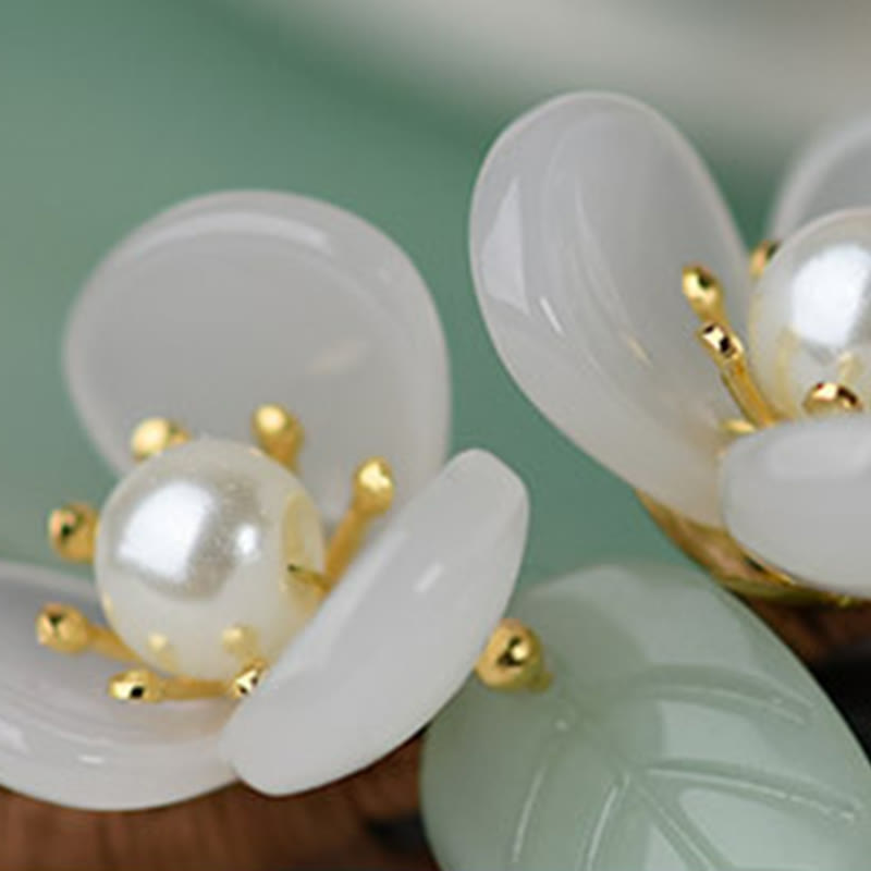 Buddha Stones Grain Wood Liuli Magnolia Flowers Pearl Protection Hairpin - image 7