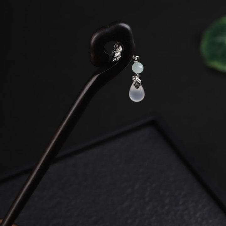 Buddha Stones Ebony Auspicious Cloud Courage Hairpin - image 2