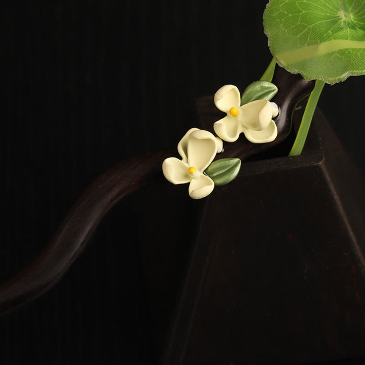 Buddha Stones Ebony Gardenia Petal Courage Hairpin - image 1