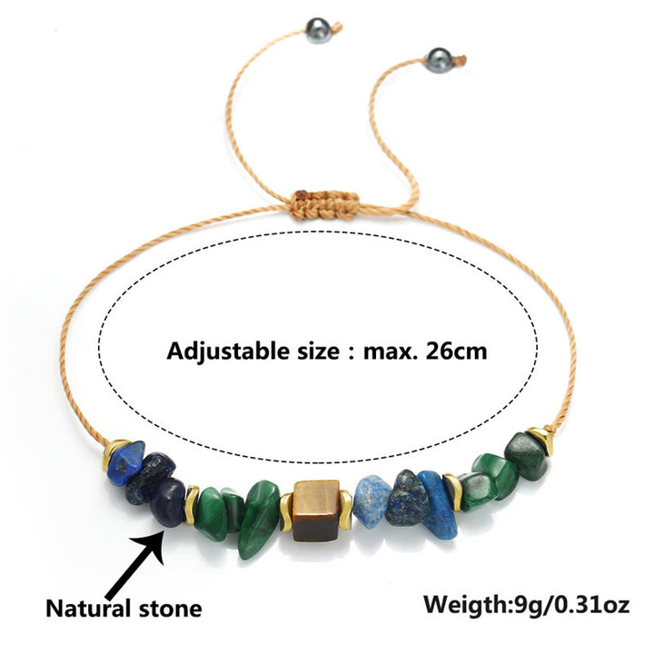 Buddha Stone Positive Vibes Malachite Tiger's Eye Lazurite Anti-anxiety Bracelet - image 6