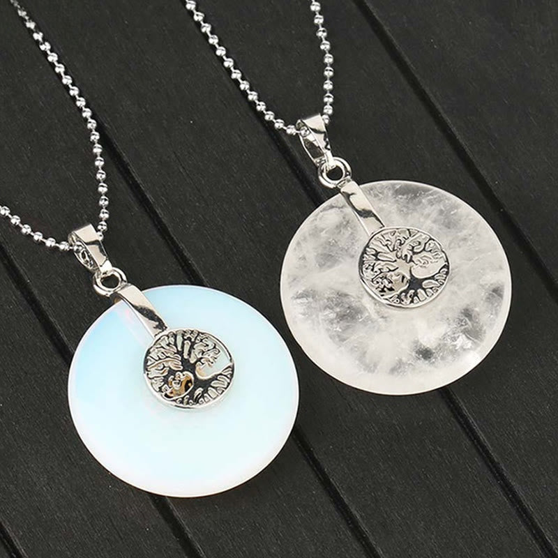 Buddha Stones Various Crystal Rose Quartz Green Aventurine Amethyst The Tree of Life Kindness Necklace Pendant - image 14