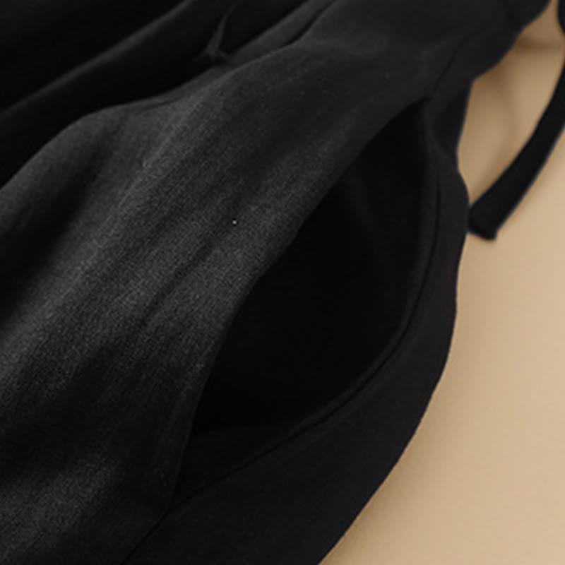 Buddha Stones Plain Lace Up Elastic Waist Women's Skirt With Pockets - image 18