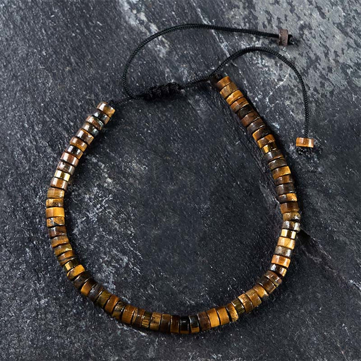 Buddha Stones Natural Tiger Eye Spacer Bead Courage Bracelet - Tiger Eye(Wrist Circumference: 14-26cm) - image 0