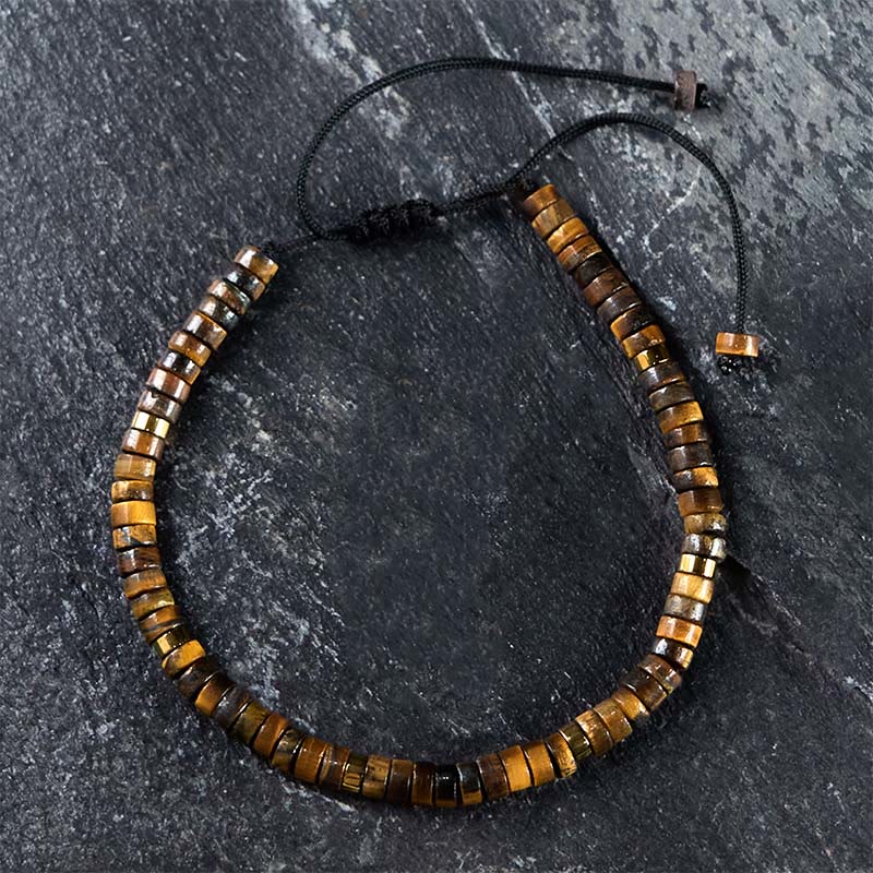 Buddha Stones Natural Tiger Eye Spacer Bead Courage Bracelet - Tiger Eye(Wrist Circumference: 14-26cm) - image 0