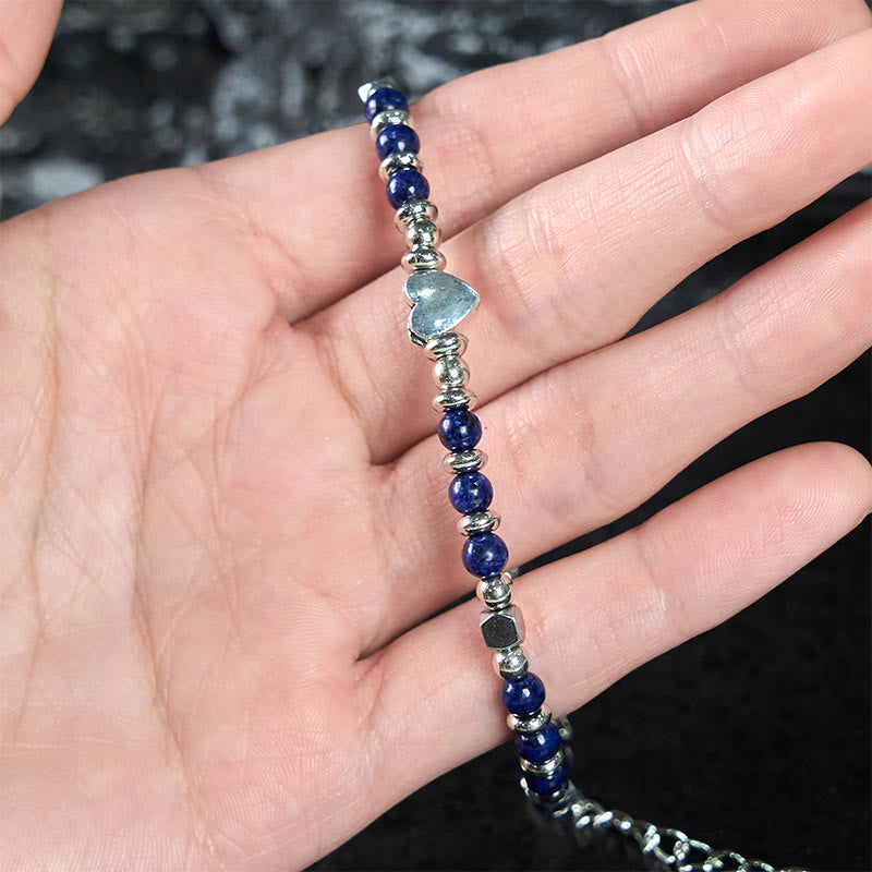 Buddha Stones Natural Stone Amazonite Amethyst Lazurite Rose Quartz Heart Positive Balance Bracelet - image 17