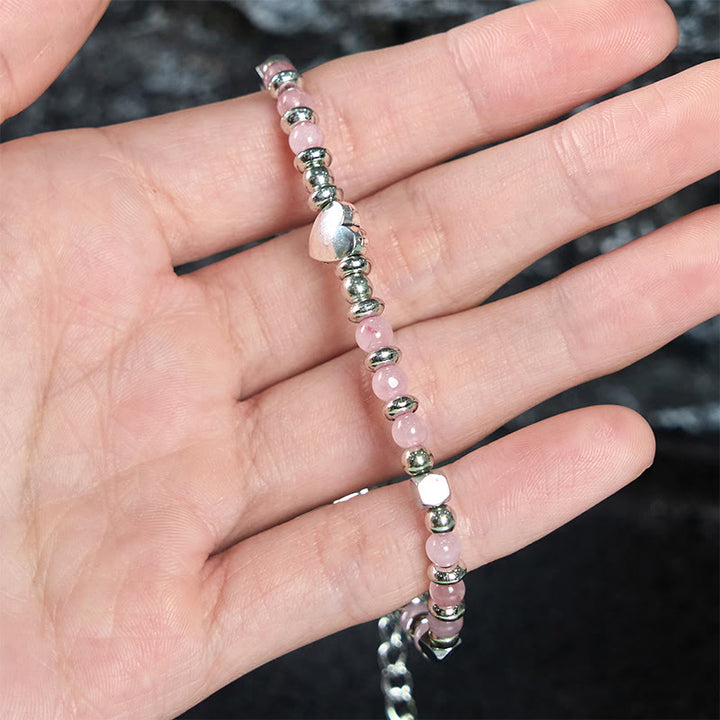 Buddha Stones Natural Stone Amazonite Amethyst Lazurite Rose Quartz Heart Positive Balance Bracelet - image 23