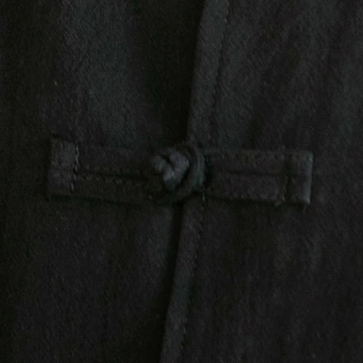 Buddha Stones Tang Suit Frog-Button Crane Embroidery Long Sleeve Cotton Men's Shirt - image 25