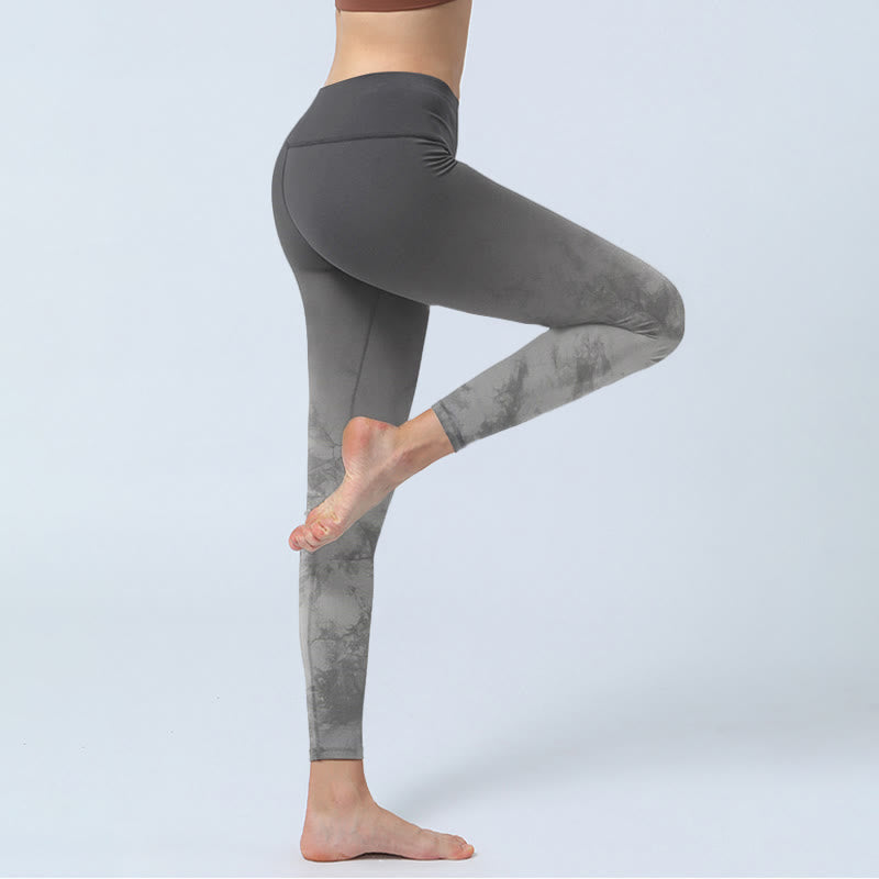 Buddha Stones Gradient Floral Print Exercise Leggings Women's Yoga Pants - image 4